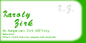 karoly zirk business card